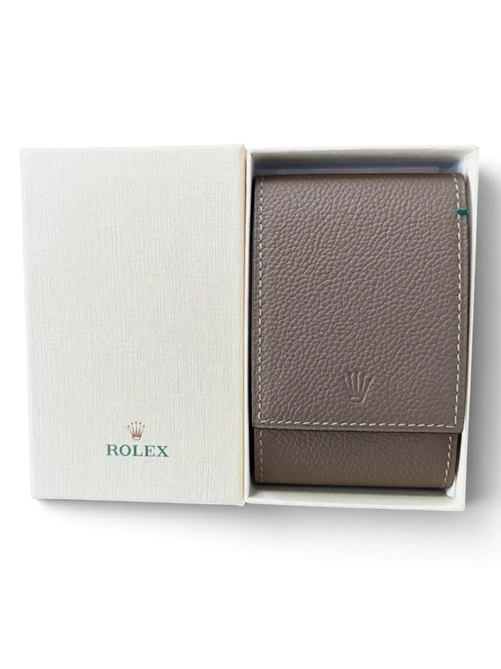 Authentic Rolex Taupe Leather Watch Travel Pouch Service Case – Rare Color